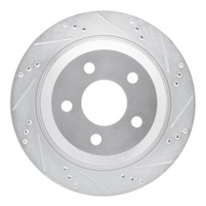 Chevrolet Camaro Brake Rotor (1) - Rear Right - R1 Concepts - Drilled & Slotted - Silver - `98-`02